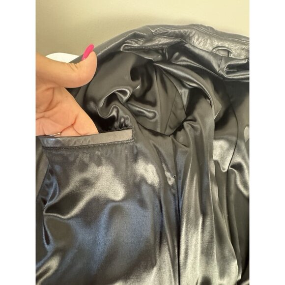 VTG Brooks Brothers Y2K Mens Black Leather Blazer M Old Money Quiet Luxury Layer - Picture 11 of 16